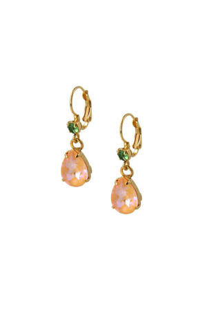 gold plated oorbellen met Swarovski kristallen Classic Peach Delight