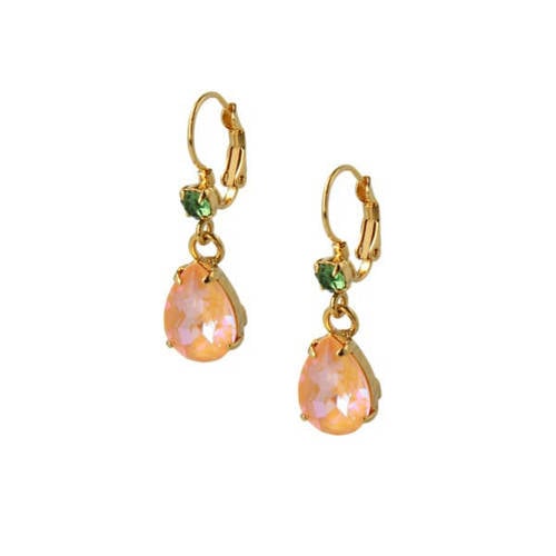 Otazu gold plated oorbellen met Swarovski kristallen Classic Peach Delight afbeelding