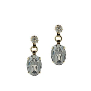 gold plated oorbellen met Swarovski kristallen Montana