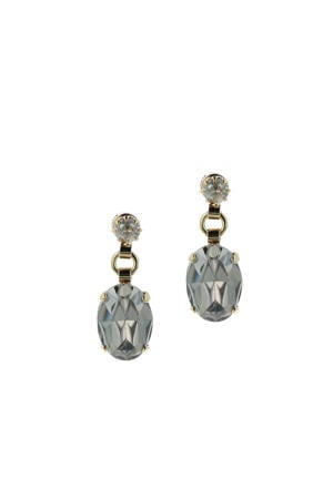 gold plated oorbellen met Swarovski kristallen Montana