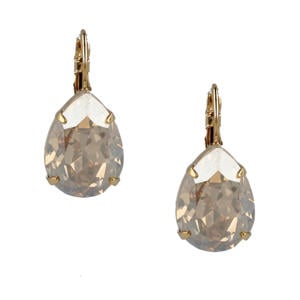 gold plated oorbellen Swarovski kristallen Lacrima