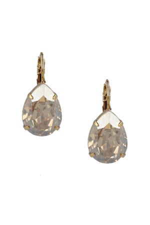 gold plated oorbellen Swarovski kristallen Lacrima