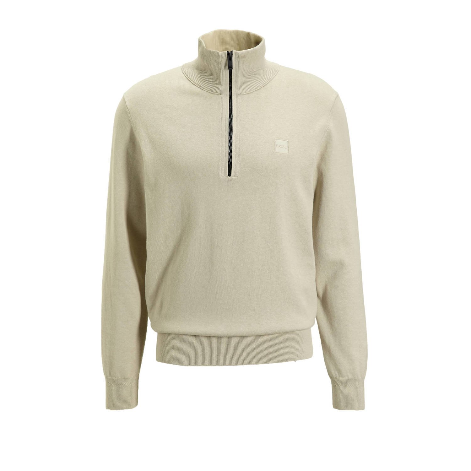 Boss Orange Beige Zip Coltrui met Regular Fit en Zachte Feel Beige Heren