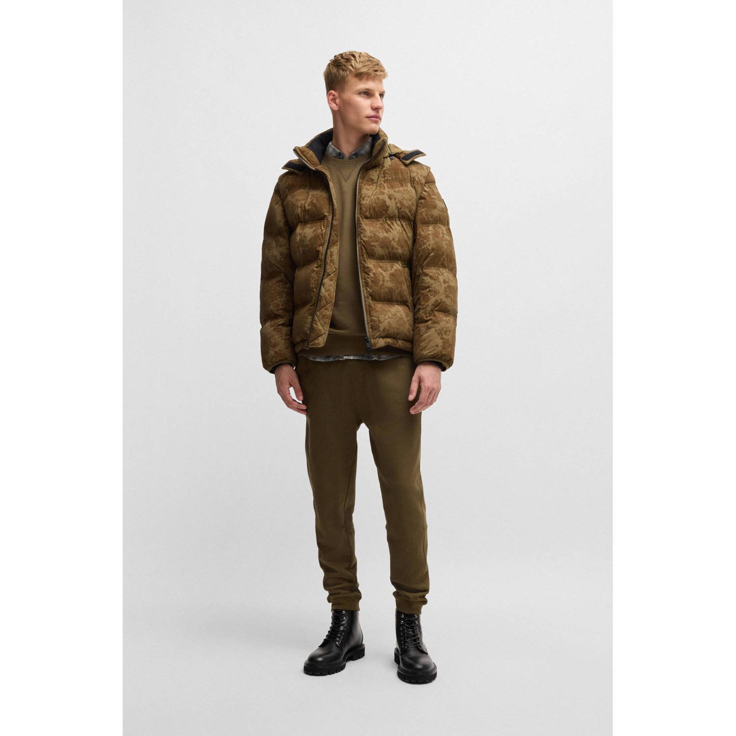 BOSS sweater Westart met logo open green