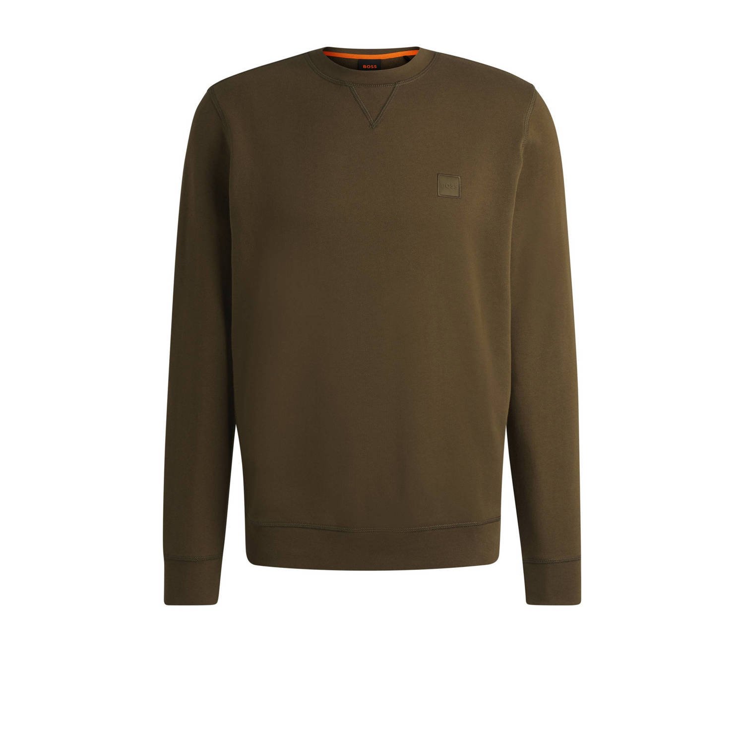 Hugo Boss Heren Sweatshirt Groen Ronde Hals Katoen Green Heren