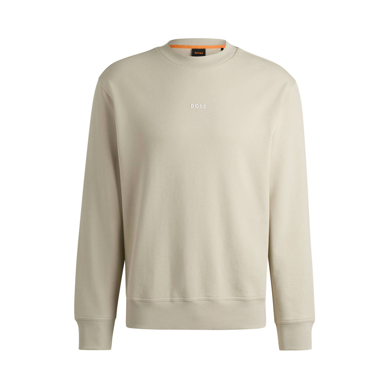 Hugo Boss Crewneck Sweatshirt French Terry Fleece Logo Beige Heren