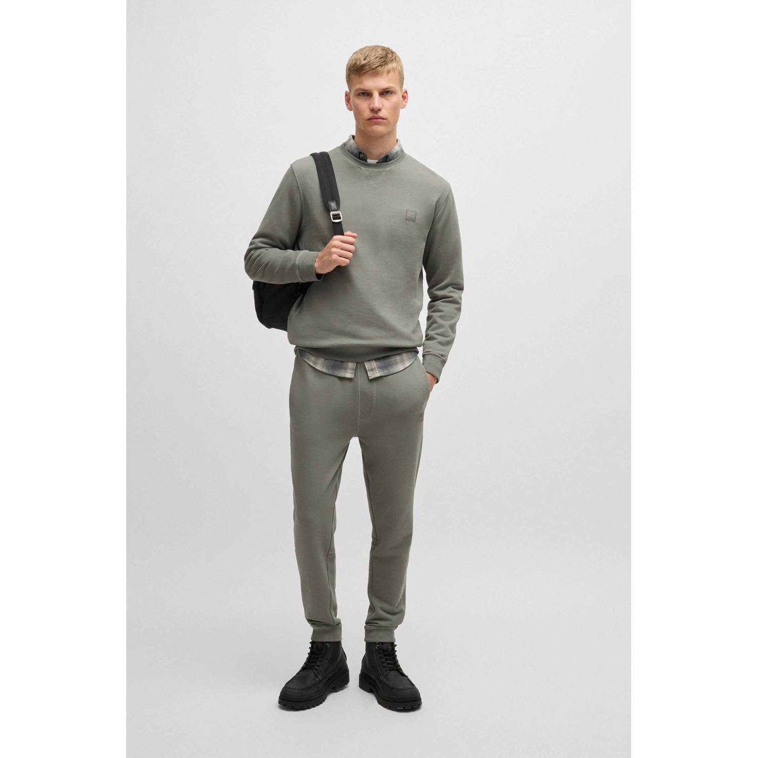 BOSS sweater Westart met logo
