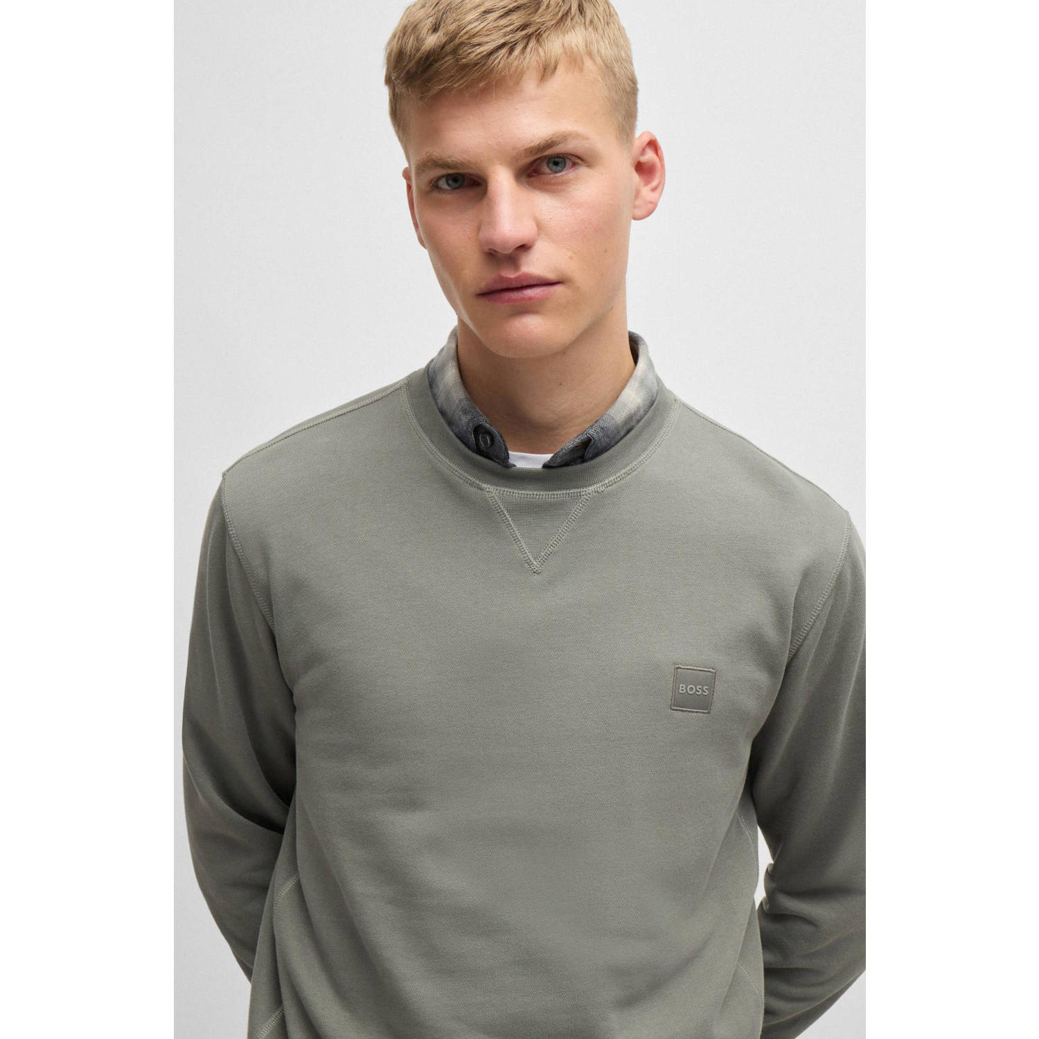 BOSS sweater Westart met logo