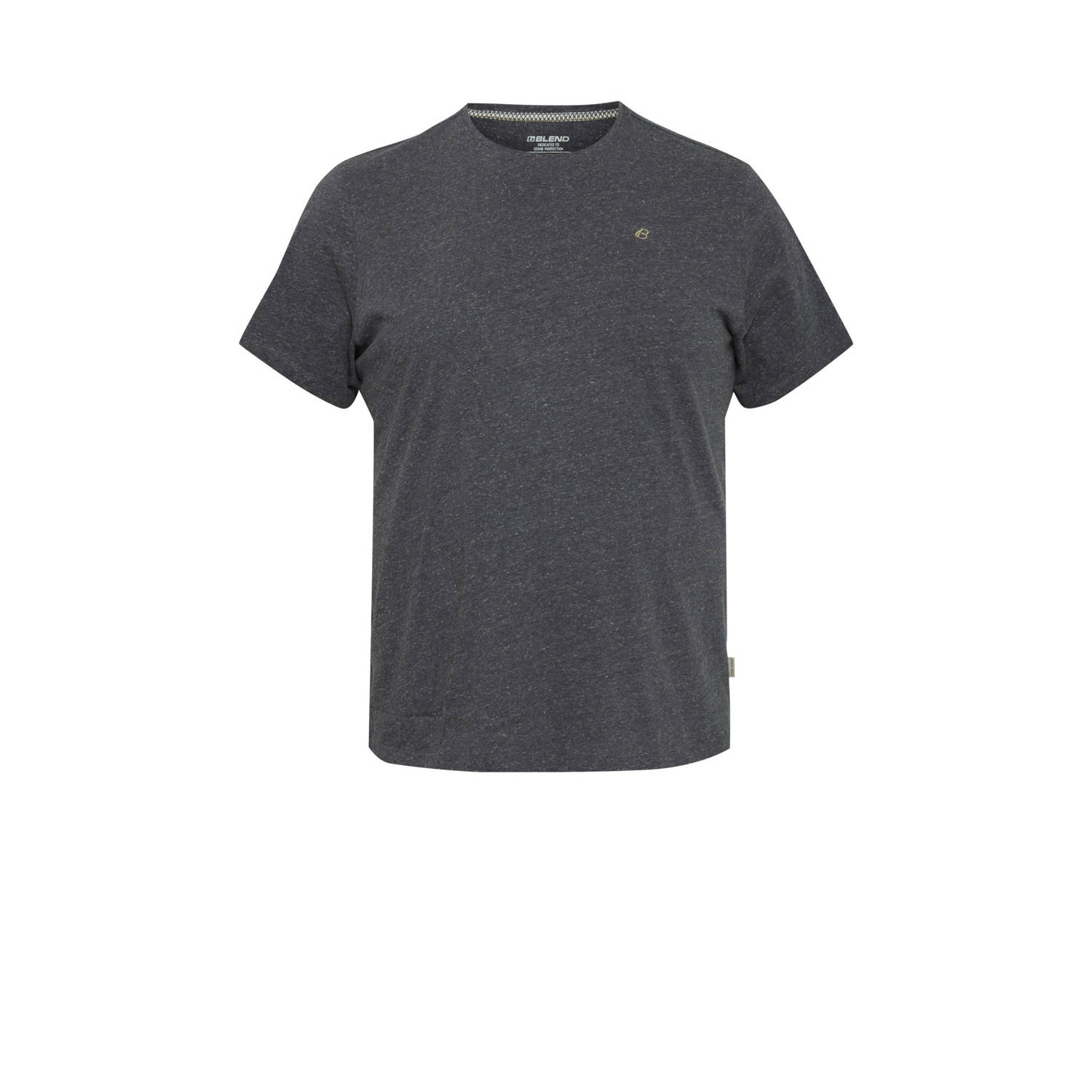 Blend Big gemêleerd regular fit T-shirt Plus Size zwart