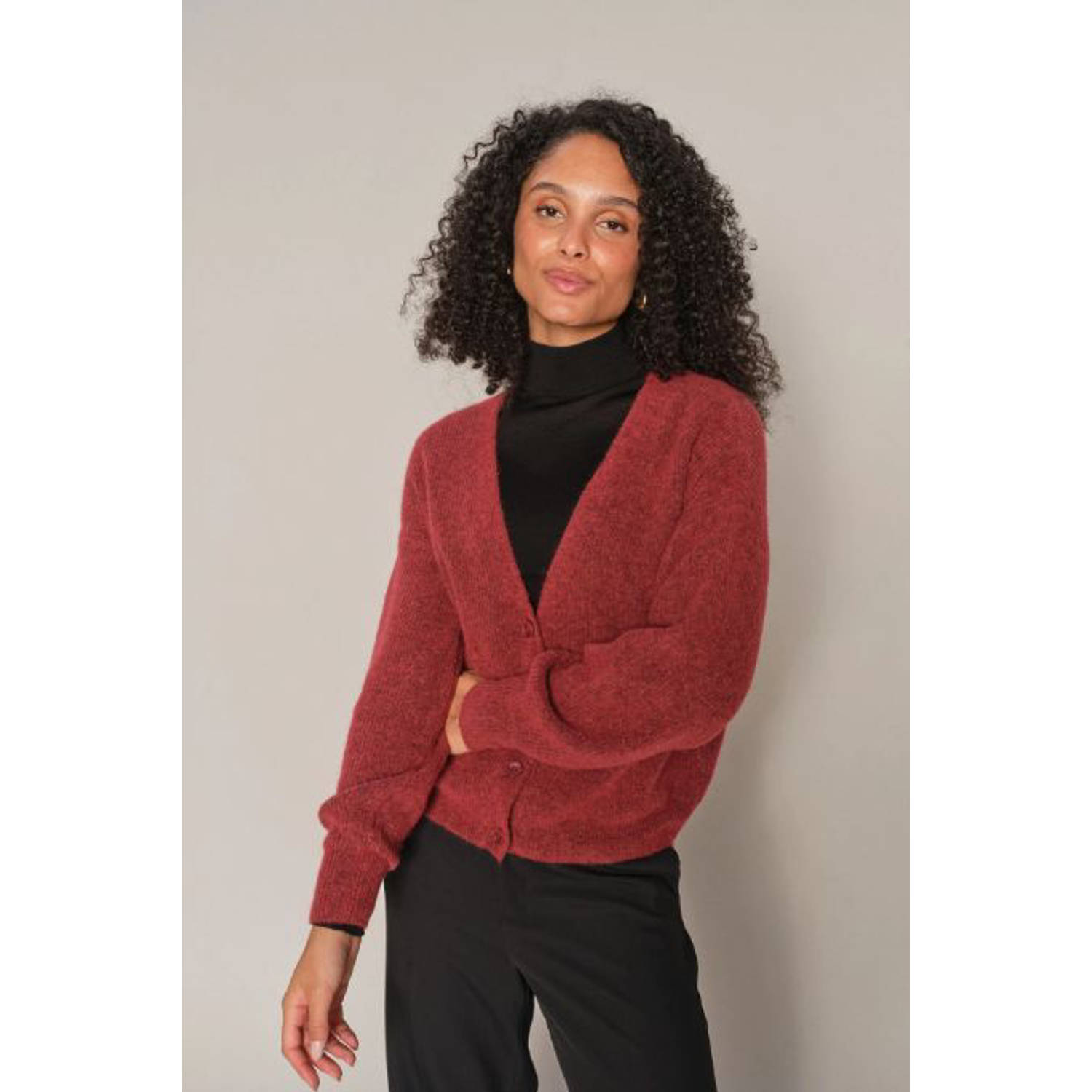Mos Mosh gebreid vest met wol rood