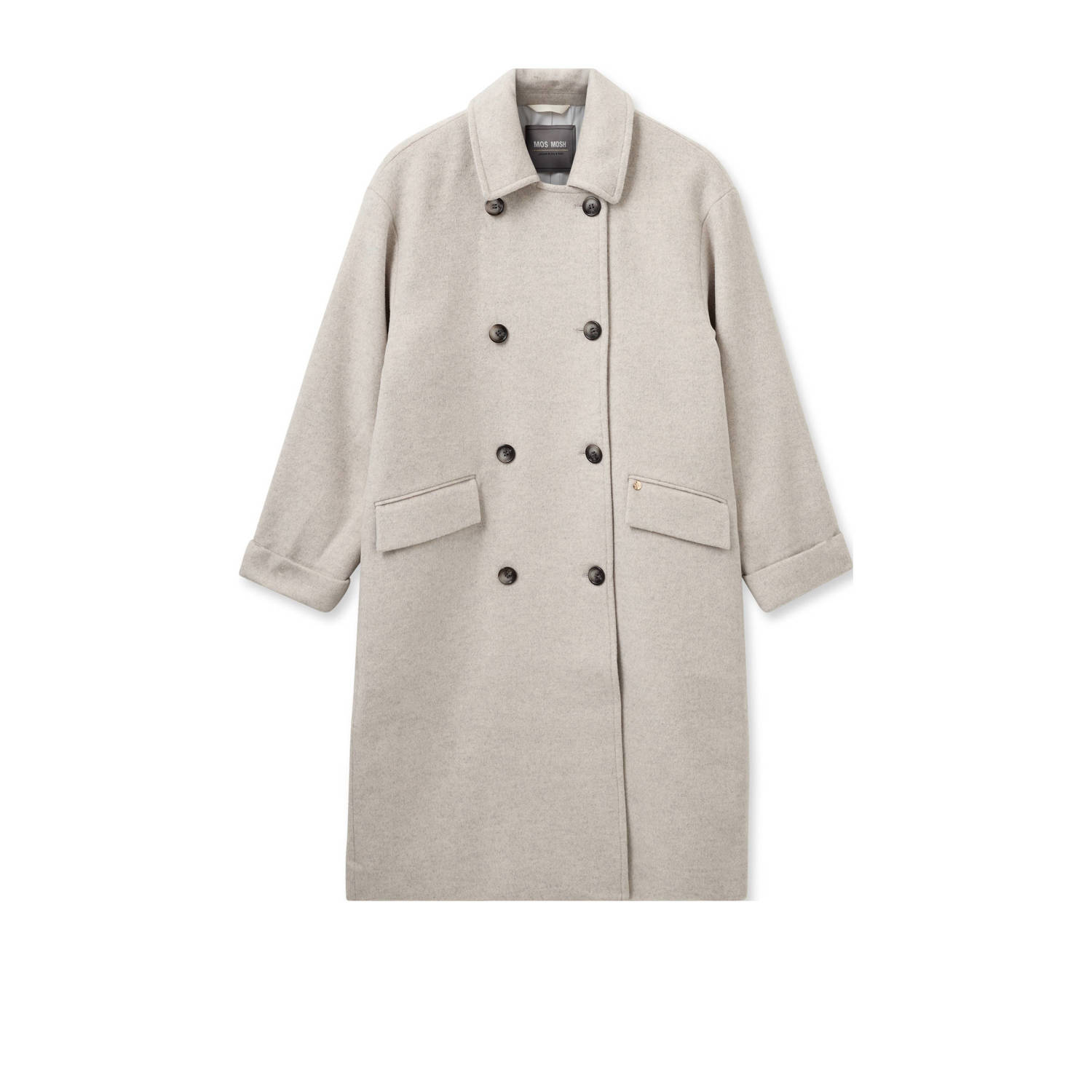 MOS MOSH Elegante Venice Wool Coat Beige Dames