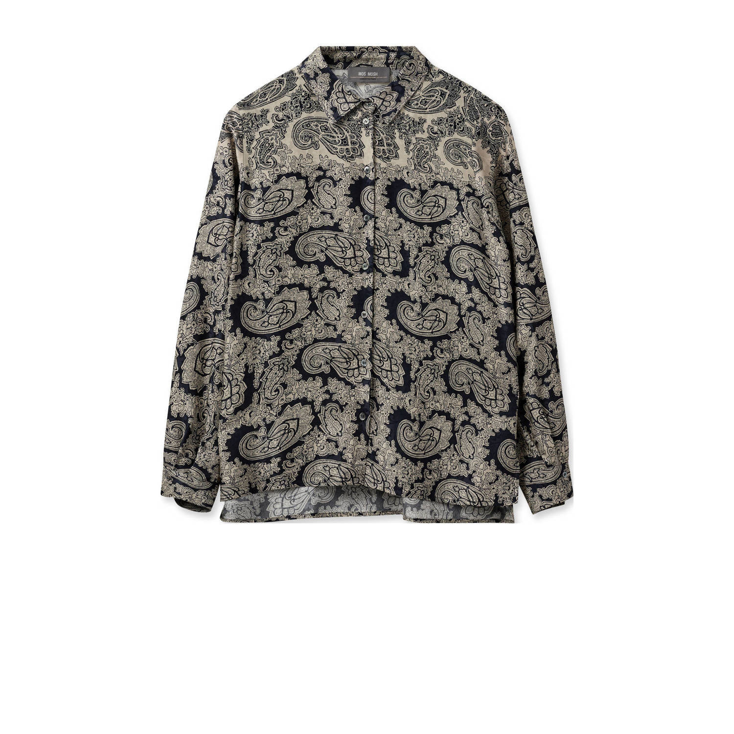 MOS MOSH Regular fit overhemdblouse van viscose met kentkraag model 'Eike'