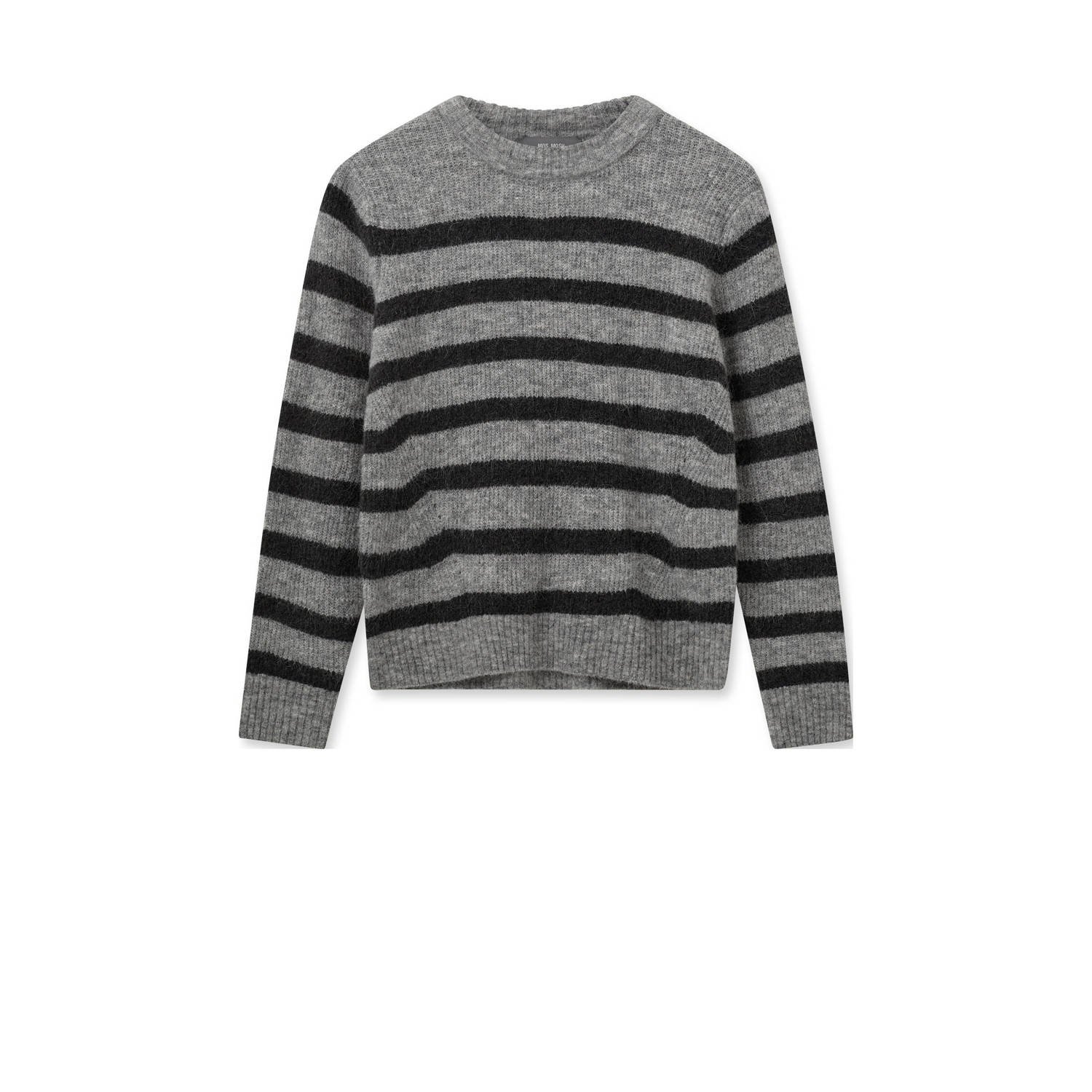 MOS MOSH Dames Truien & Vesten Thora Stripe Crewneck Knit Antraciet