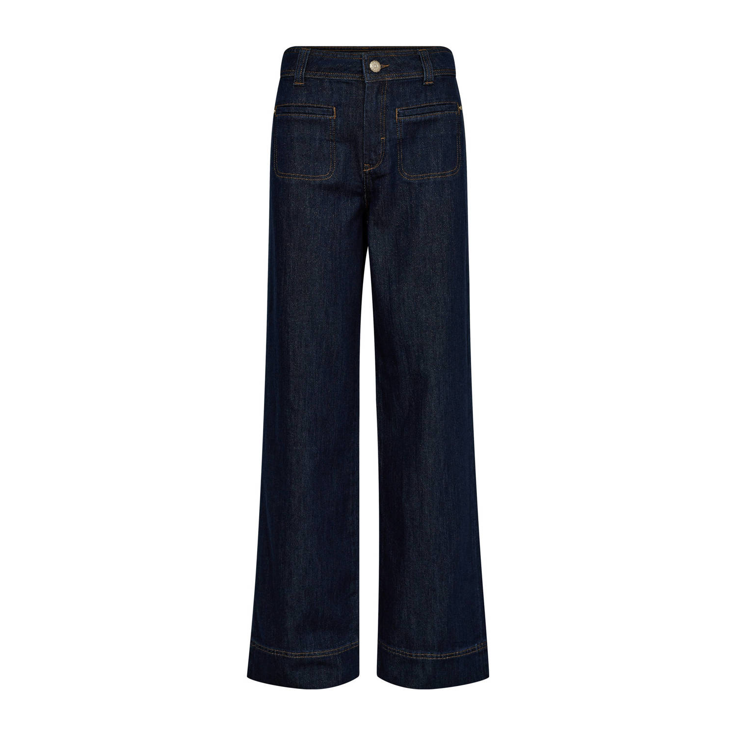 MOS MOSH Hoge Taille Glitter Jeans in Donkerblauw Blue Dames