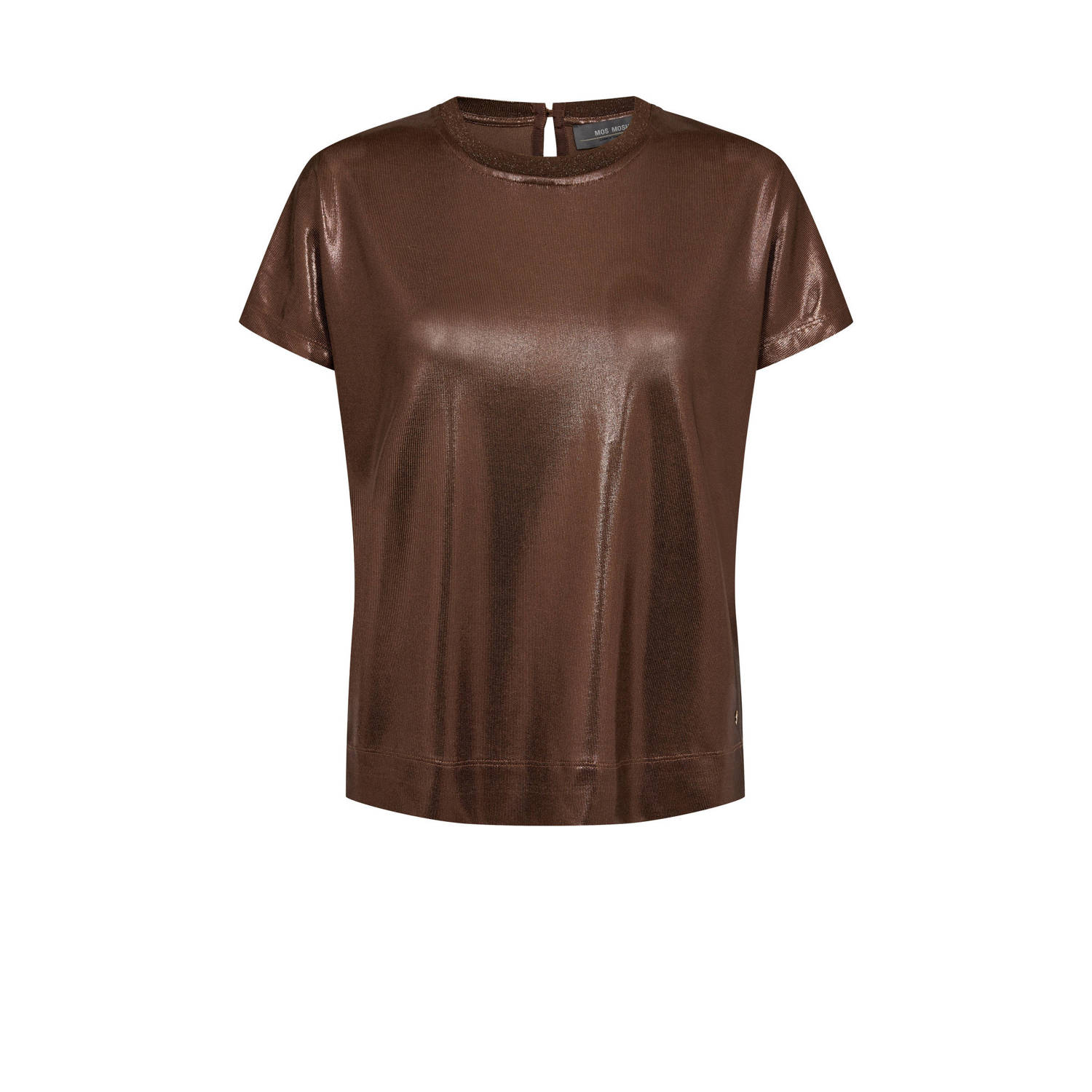 MOS MOSH Dames Tops & T-shirts Nivola O-neck Metallic Tee Brons