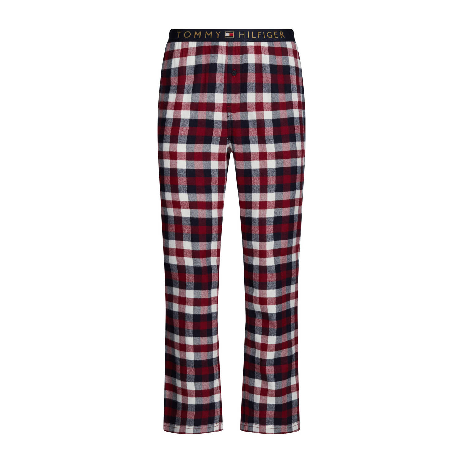 Tommy Hilfiger flanellen pyjamabroek donkerblauw rood wit