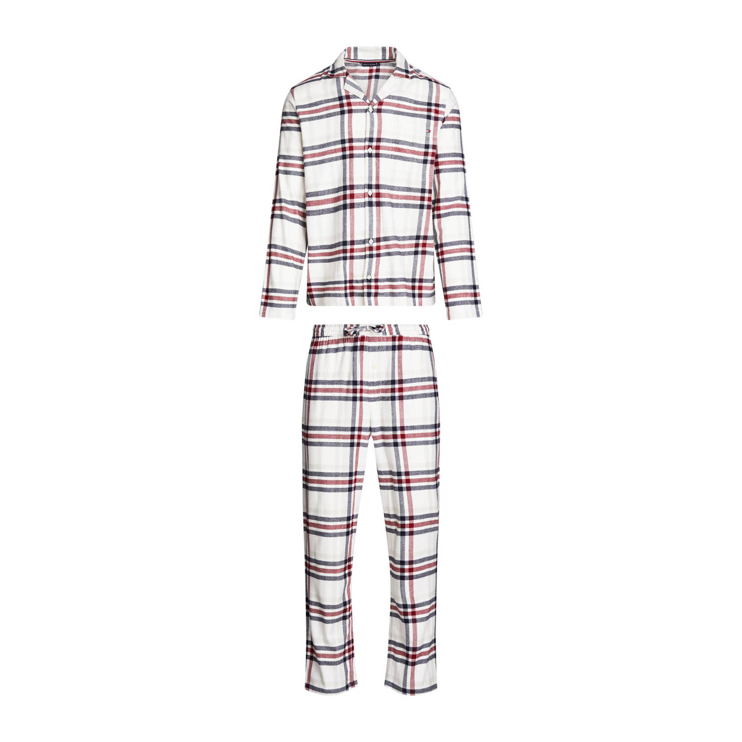 Tommy Hilfiger flanellen pyjama wit rood zwart