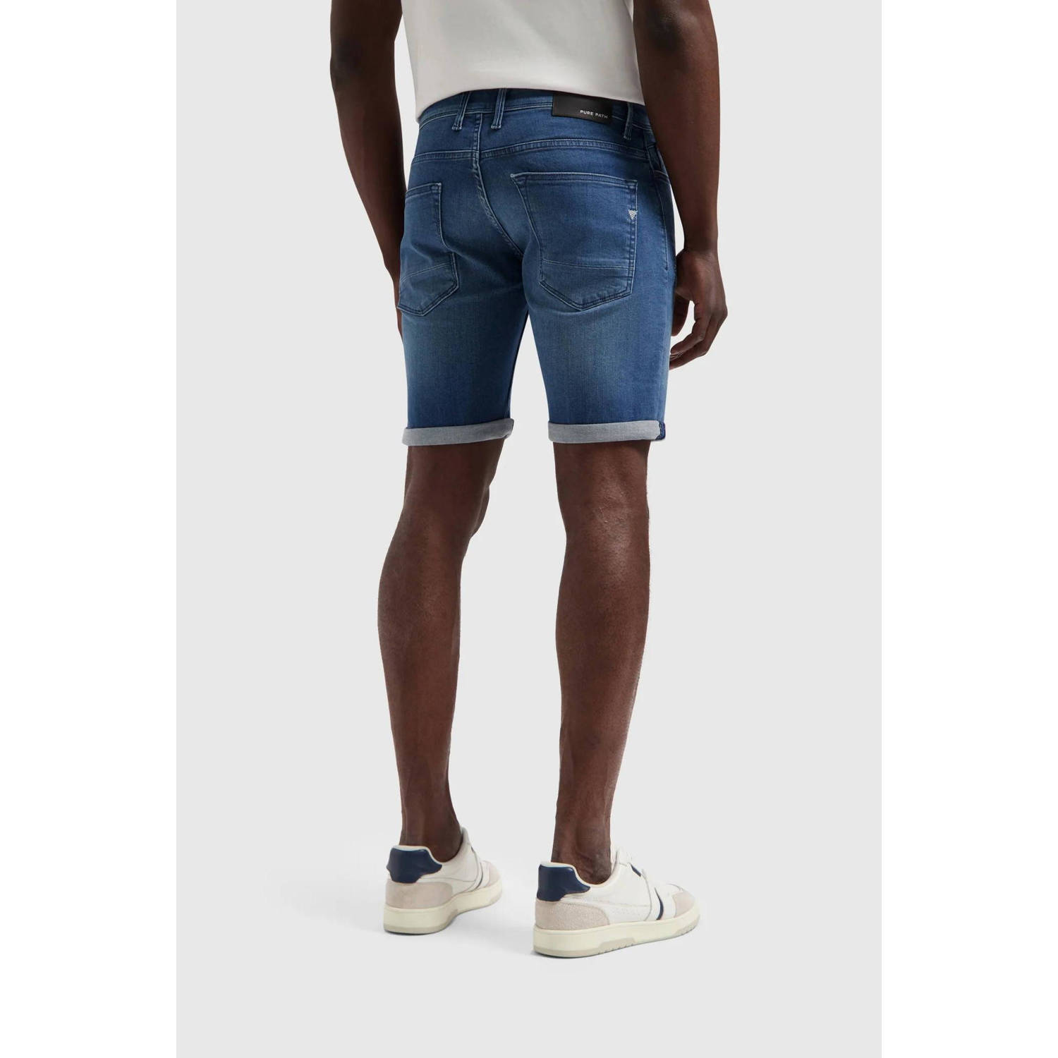 Pure Path skinny denim short The Steve denim dark blue