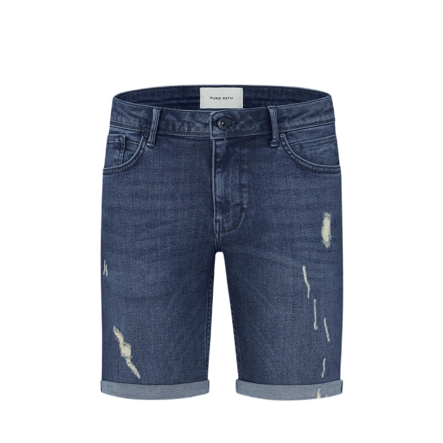 Pure Path skinny denim short The Steve denim dark blue