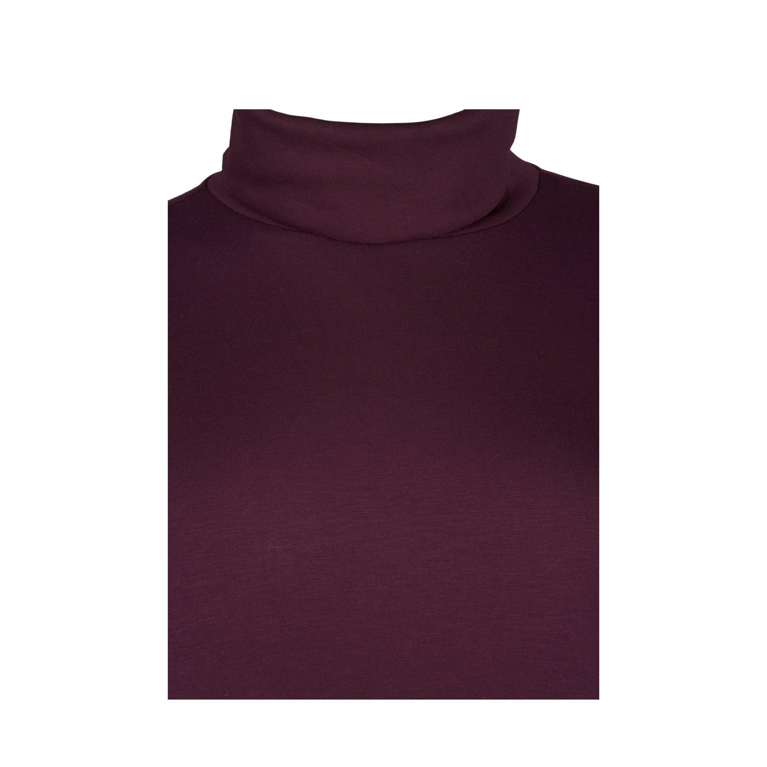 Zizzi sweatjurk met col MALISA donkerrood