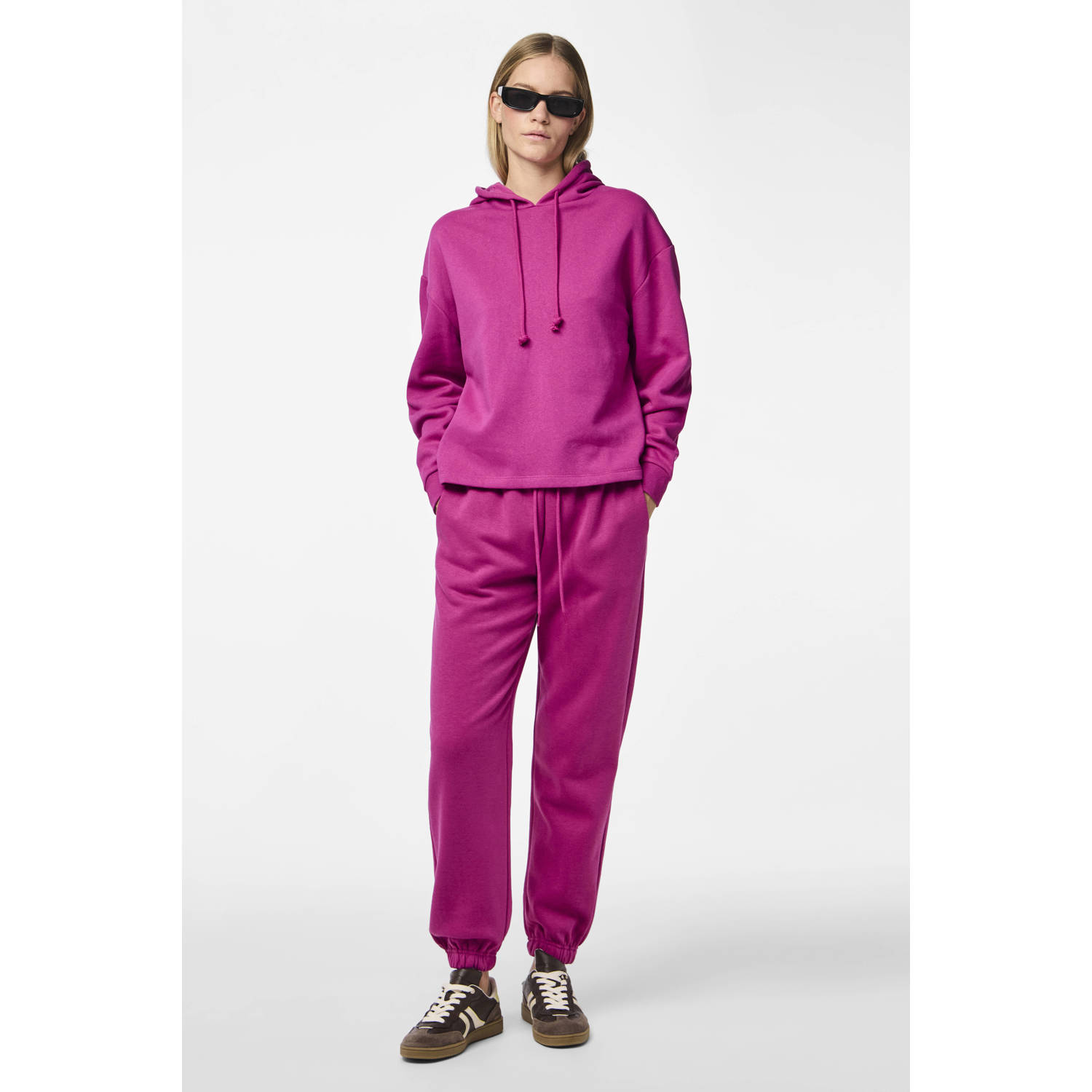 PIECES hoodie PCCHILLI donkerroze