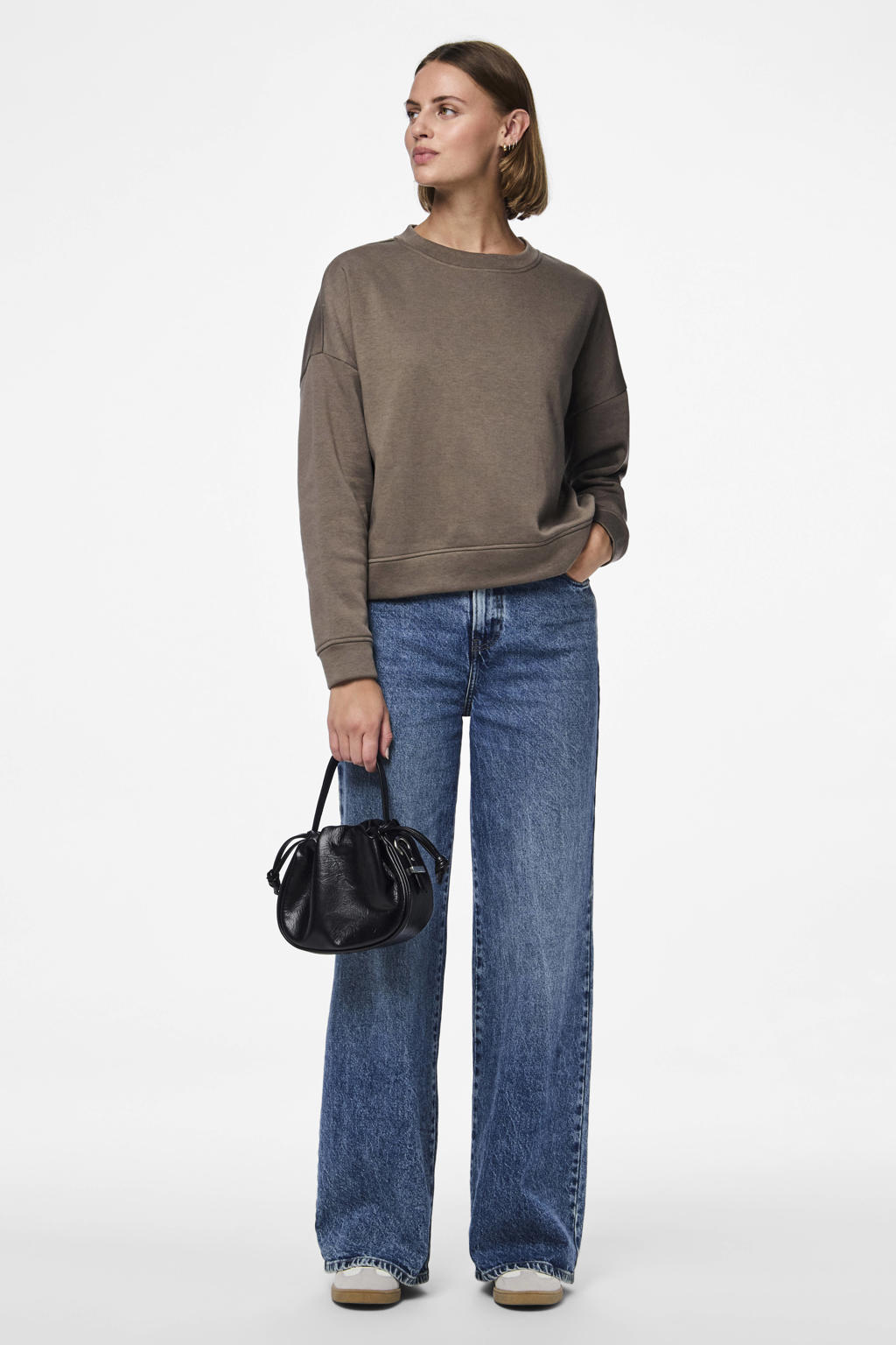PIECES sweater PCCHILLI groenbruin
