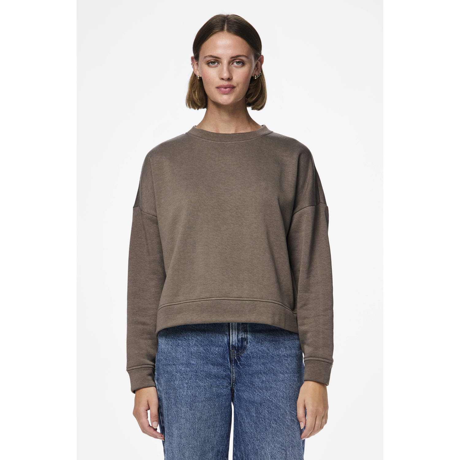 PIECES sweater PCCHILLI groenbruin