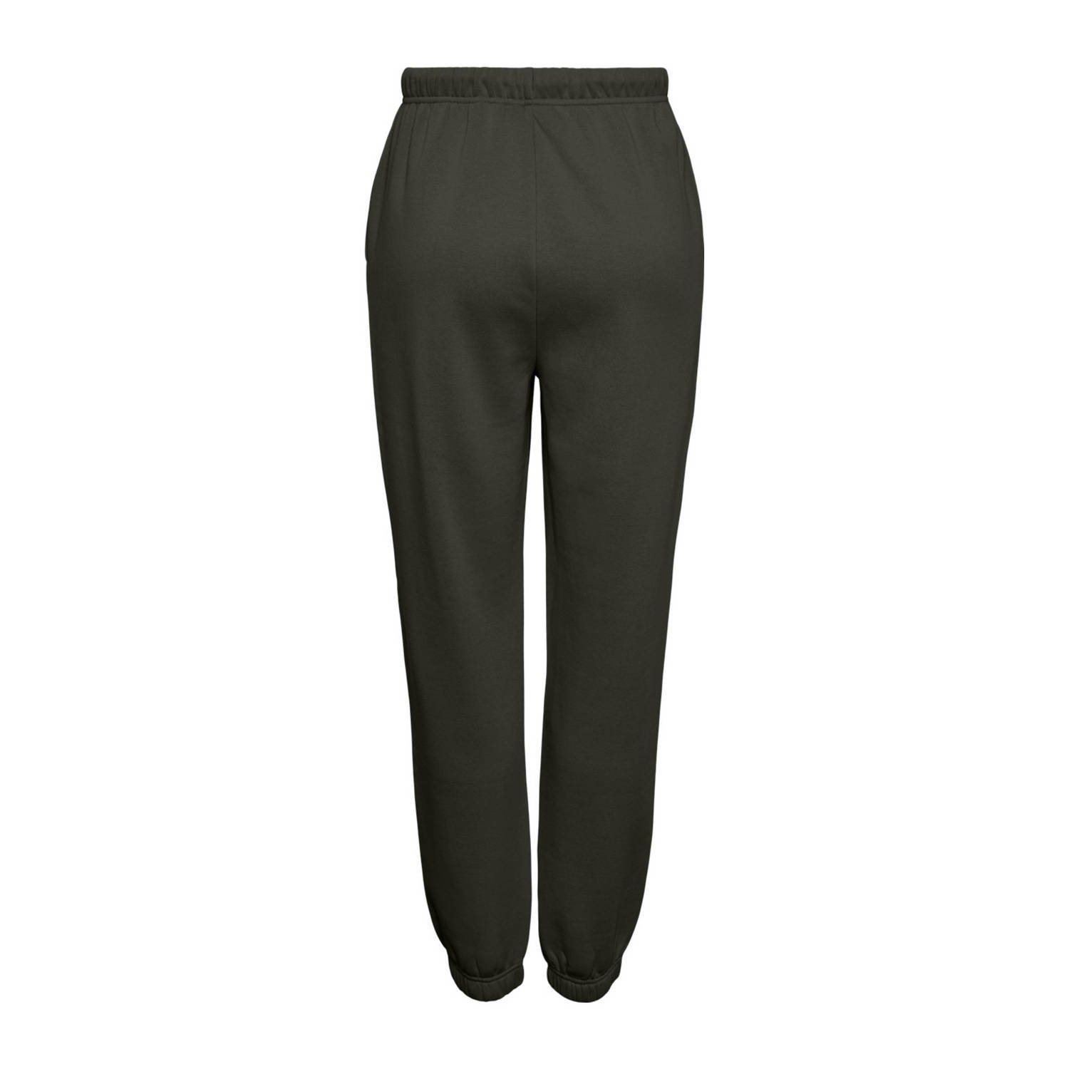 PIECES high waist regular fit sweatpants PCCHILLI donkergroen