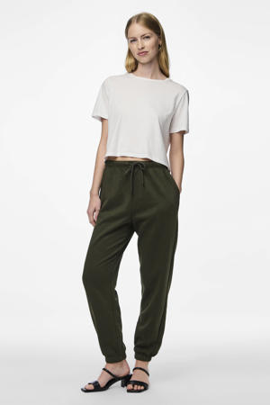 high waist regular fit sweatpants PCCHILLI donkergroen