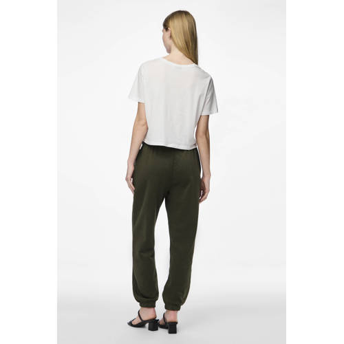 PIECES high waist regular fit sweatpants PCCHILLI donkergroen afbeelding