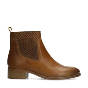leren enkellaarzen cognac