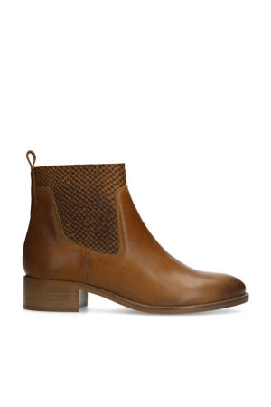 leren enkellaarzen cognac