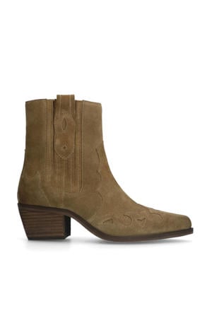 suède cowboylaarzen taupe
