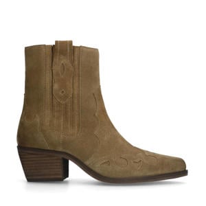 suède cowboylaarzen taupe