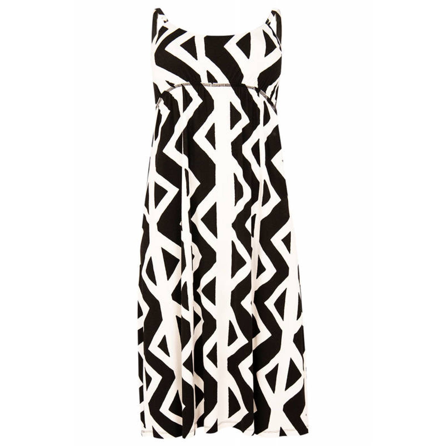 YOEK jurk met all over print zwart wit