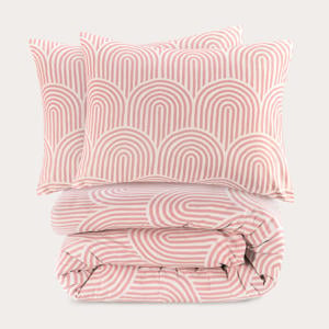 Rainbow katoenen grafische 2-persoons dekbedovertrek 200x200 cm - roze