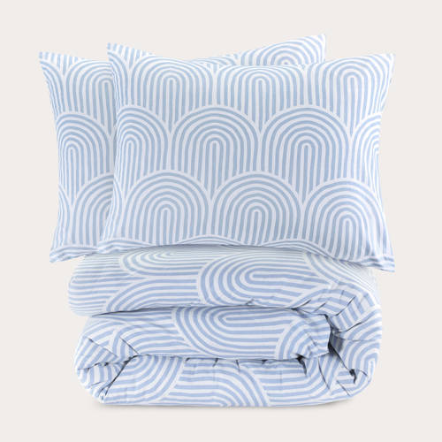 NOUS Living katoenen dekbedovertrek 2-persoons (200x220 cm) - Blauw