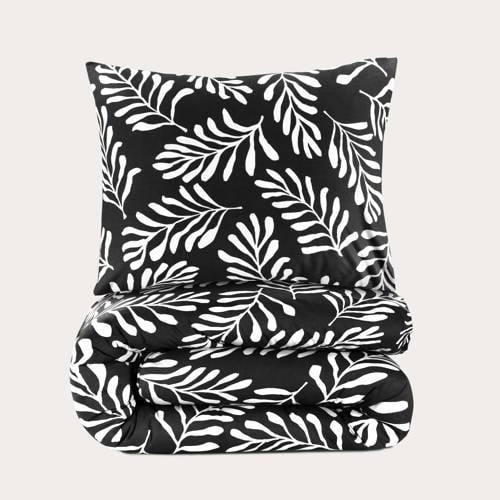 NOUS Living katoenen dekbedovertrek 1-persoons (140x220 cm) - Zwart
