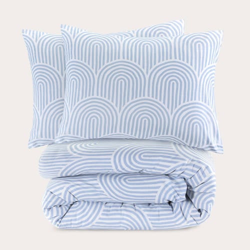 NOUS Living katoenen dekbedovertrek lits-jumeaux (240x220 cm) - Blauw
