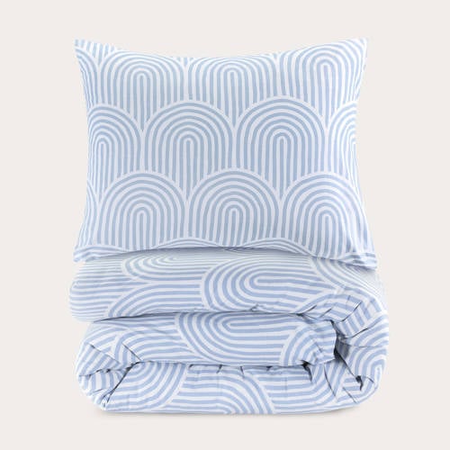 NOUS Living katoenen dekbedovertrek 1-persoons (140x220 cm) - Blauw