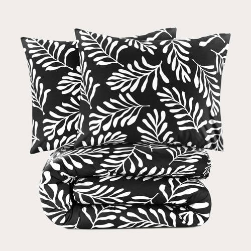 NOUS Living katoenen dekbedovertrek 2-persoons (200x220 cm) - Zwart