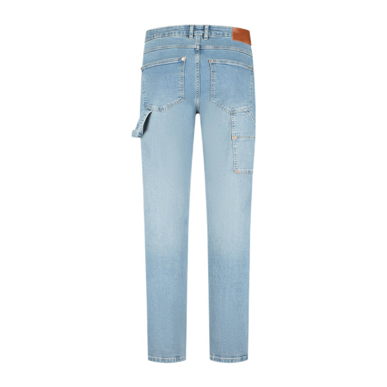 Croyez straight fit cargo broek lichtblauw