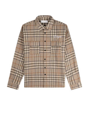geruit overshirt beige