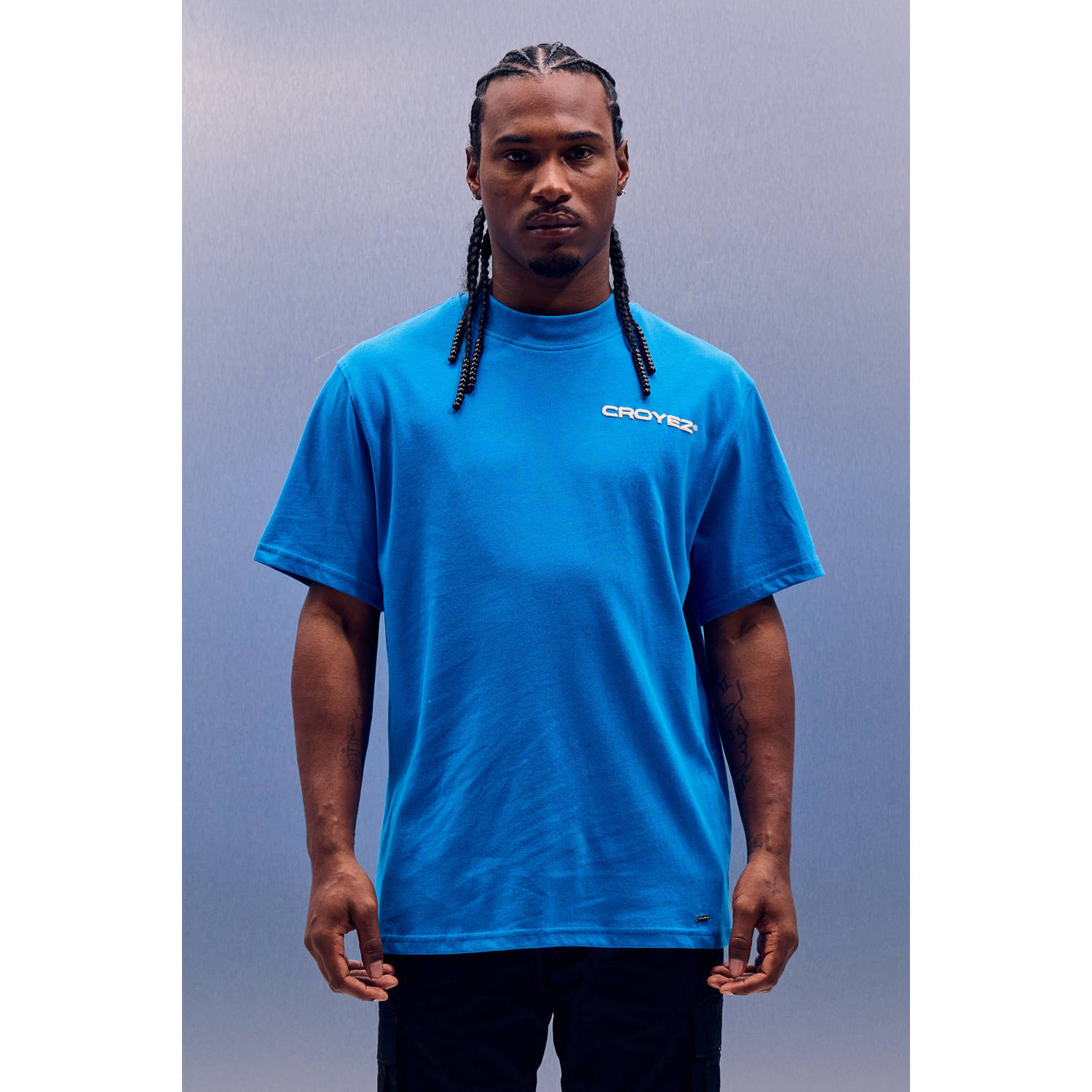 Croyez T-shirt met backprint blauw
