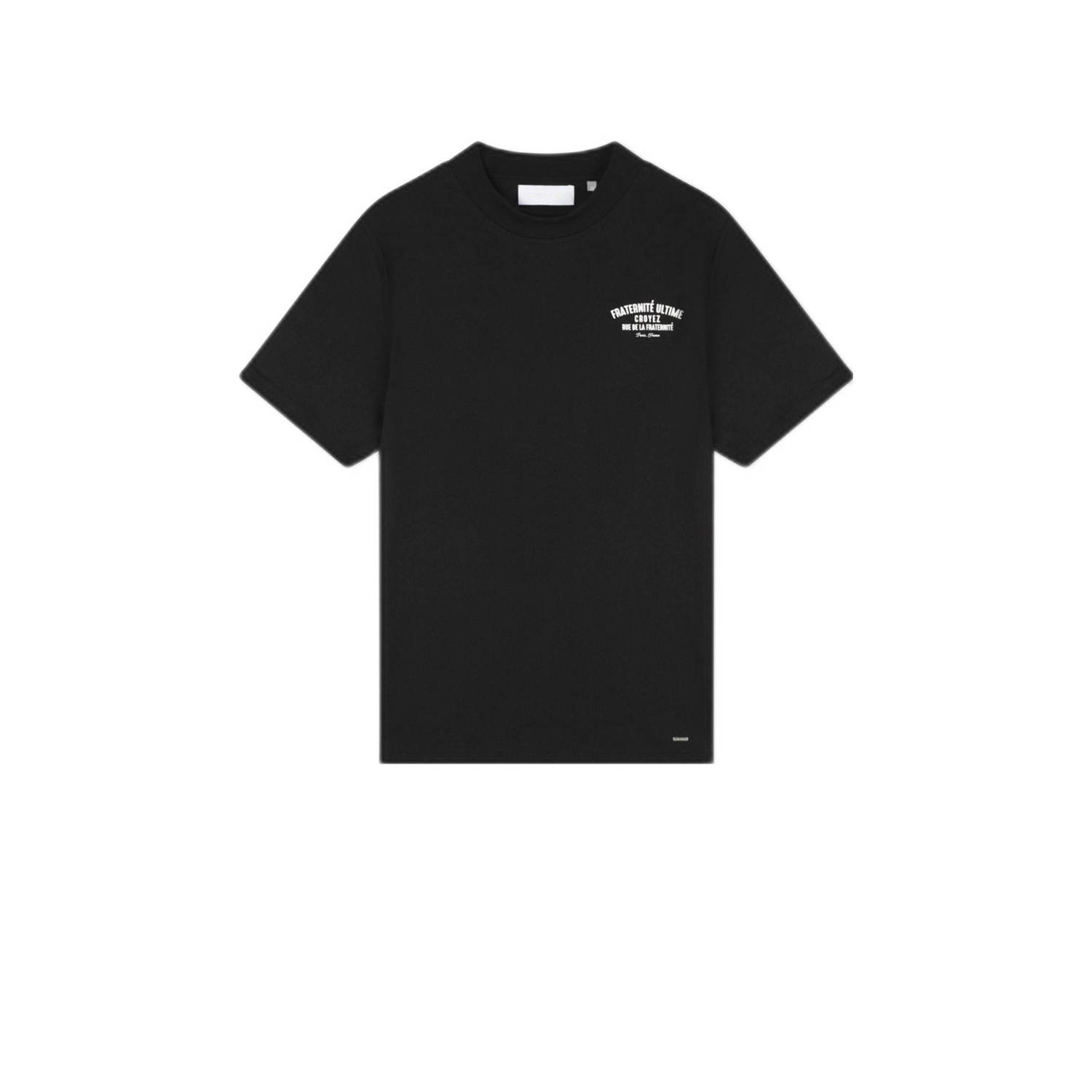 Croyez Homme regular fit T-shirt Fraternité met backprint zwart