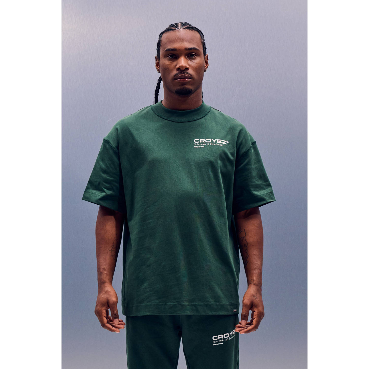 Croyez T-shirt met backprint groen