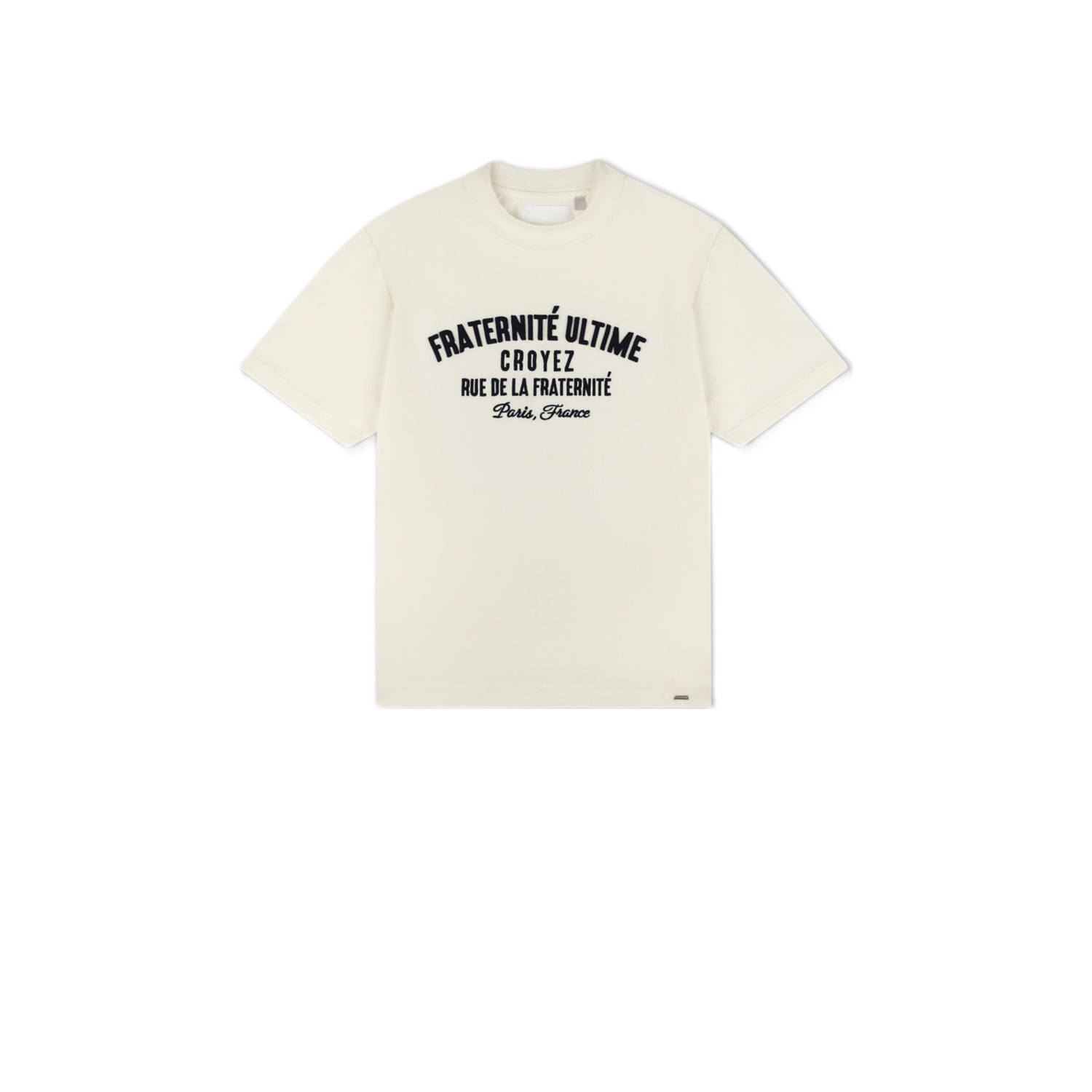 Croyez regular fit T-shirt Fraternit√© met printopdruk ecru