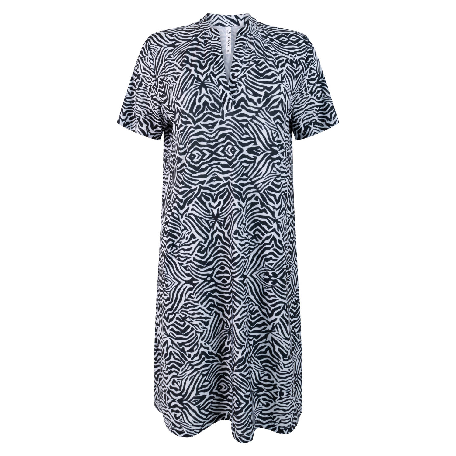 Zoso jurk met grafische print zwart wit