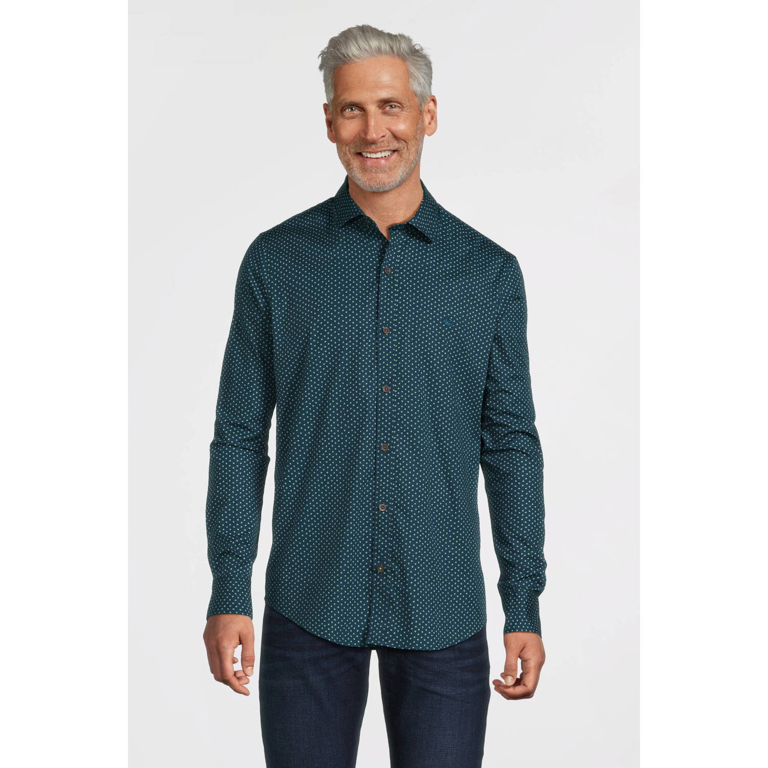 LERROS casual overhemd blauw