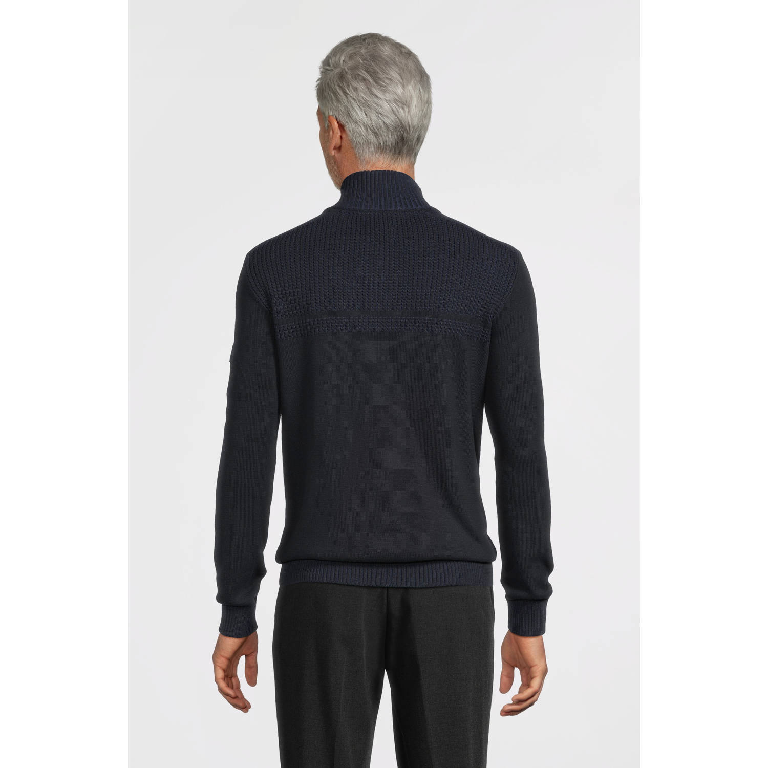 LERROS gebreid vest donkerblauw